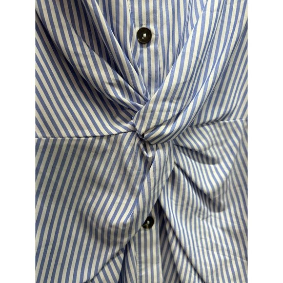 Zara Button-UP‎ Blue & White Stripe Shirt Dress Tunic Size M - Picture 3 of 6